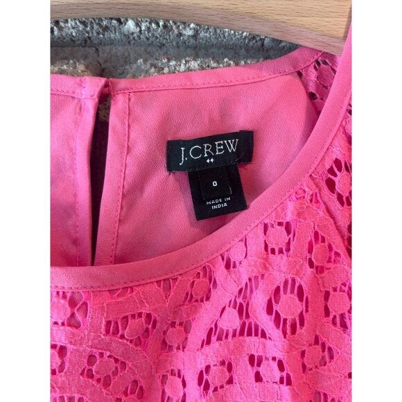 J.Crew Lace Top Hot Pink Sz S - Picture 5 of 6